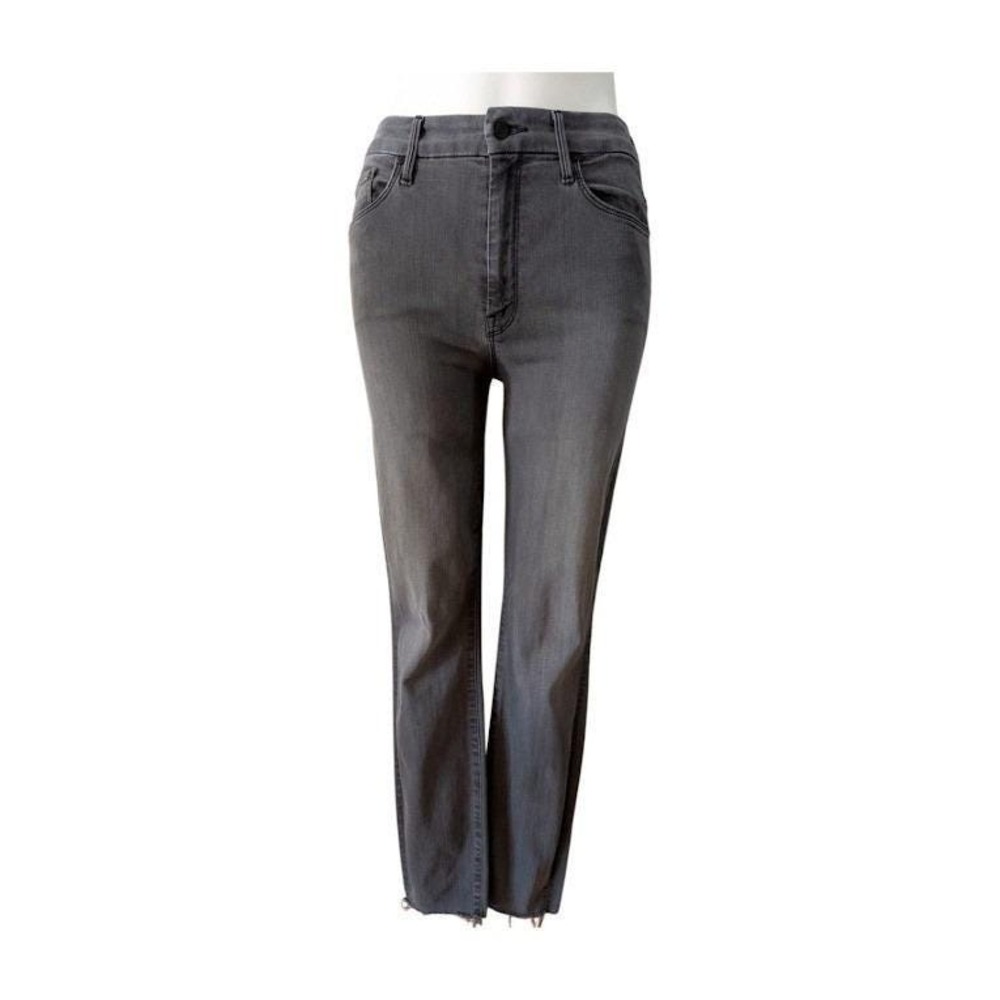 MOTHER High Waisted Looker Ankle Fray Jeans Dancing‎ In The Moonlight Gray SZ 29